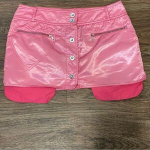 NWT BGN Mini Skirt Pink With Zipper Pockets and Low Hanging Pockets Euro 36 US 6